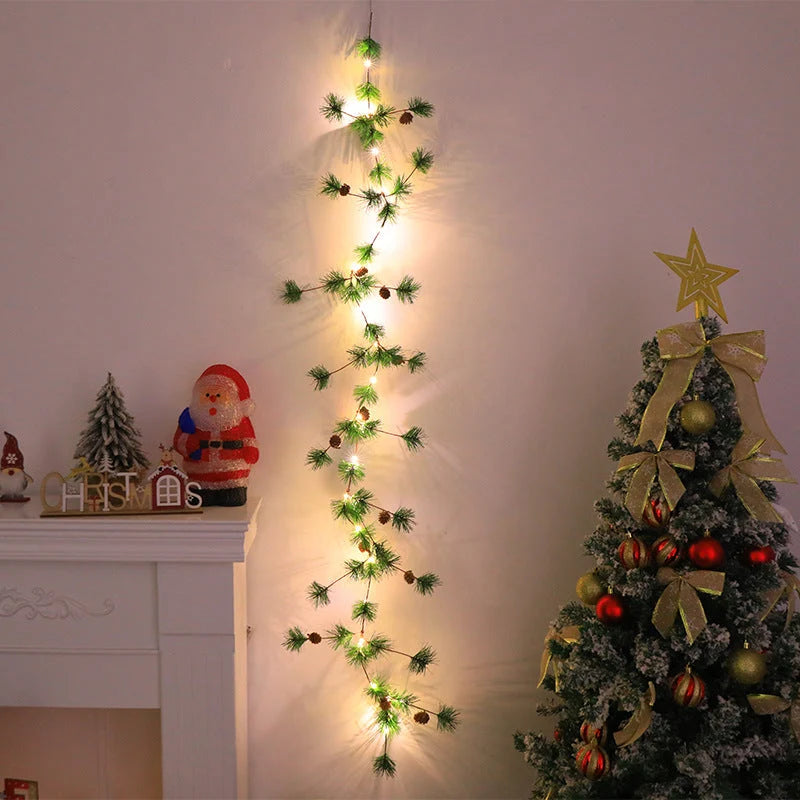 Art Deco | LED String Lights with Battery Power & Elegant Pine Needle Design | Perfect for Festive Ambiance 10