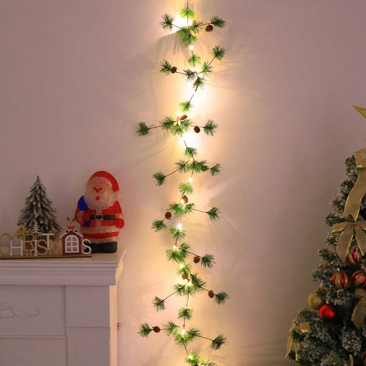 Art Deco | LED String Lights with Battery Power & Elegant Pine Needle Design | Perfect for Festive Ambiance 5