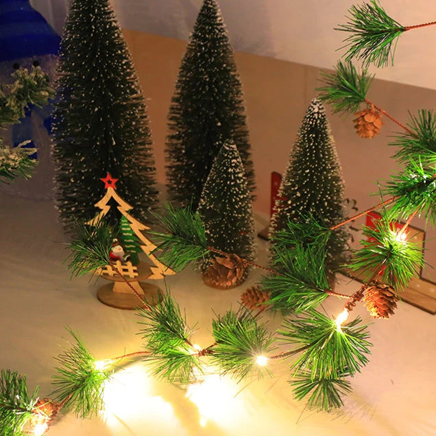 Art Deco | LED String Lights with Battery Power & Elegant Pine Needle Design | Perfect for Festive Ambiance 6