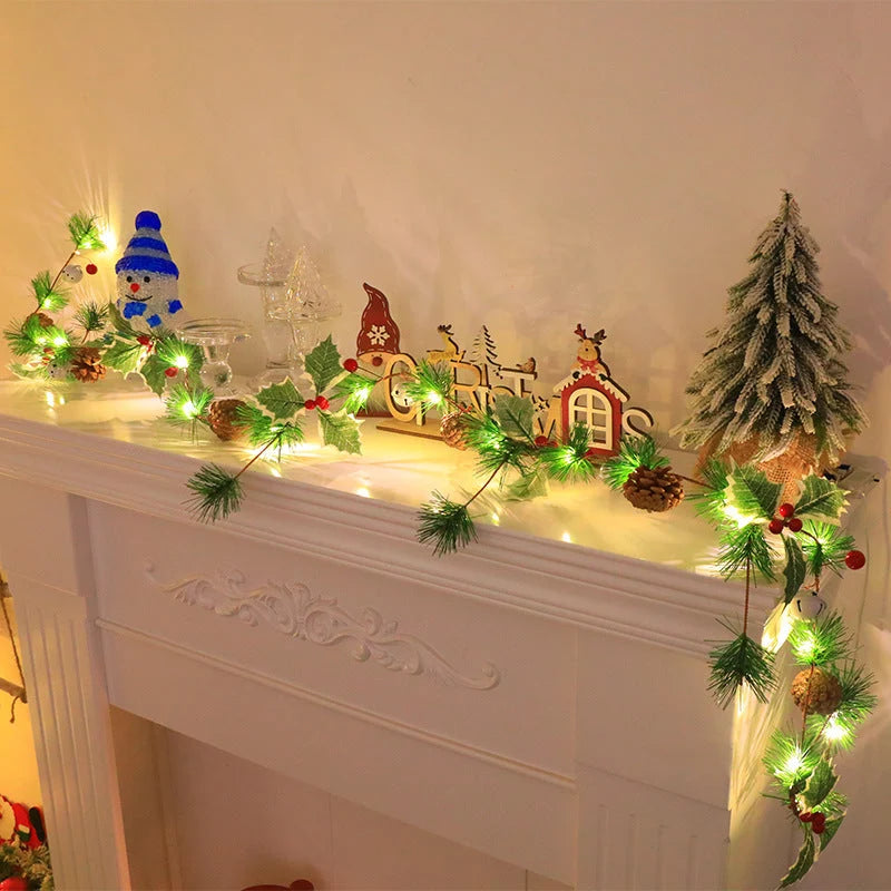 Art Deco | LED String Lights with Battery Power & Elegant Pine Needle Design | Perfect for Festive Ambiance 9