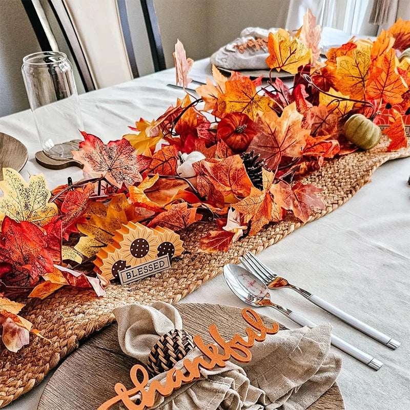 Autumn Elegance | Fall Wreath with Vibrant Silk Leaves | Ideal Seasonal Decor for Thanksgiving and Christmas 1