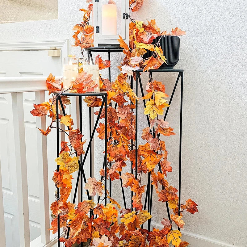 Autumn Elegance | Fall Wreath with Vibrant Silk Leaves | Ideal Seasonal Decor for Thanksgiving and Christmas 2