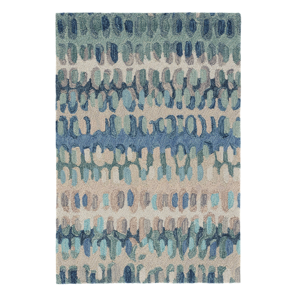 Blue Paint Chip Area Rug – Modern Abstract Machine Washable Rug