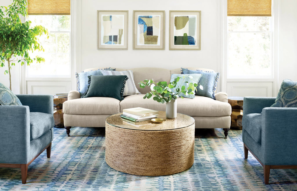 Blue Paint Chip Area Rug – Modern Abstract Machine Washable Rug