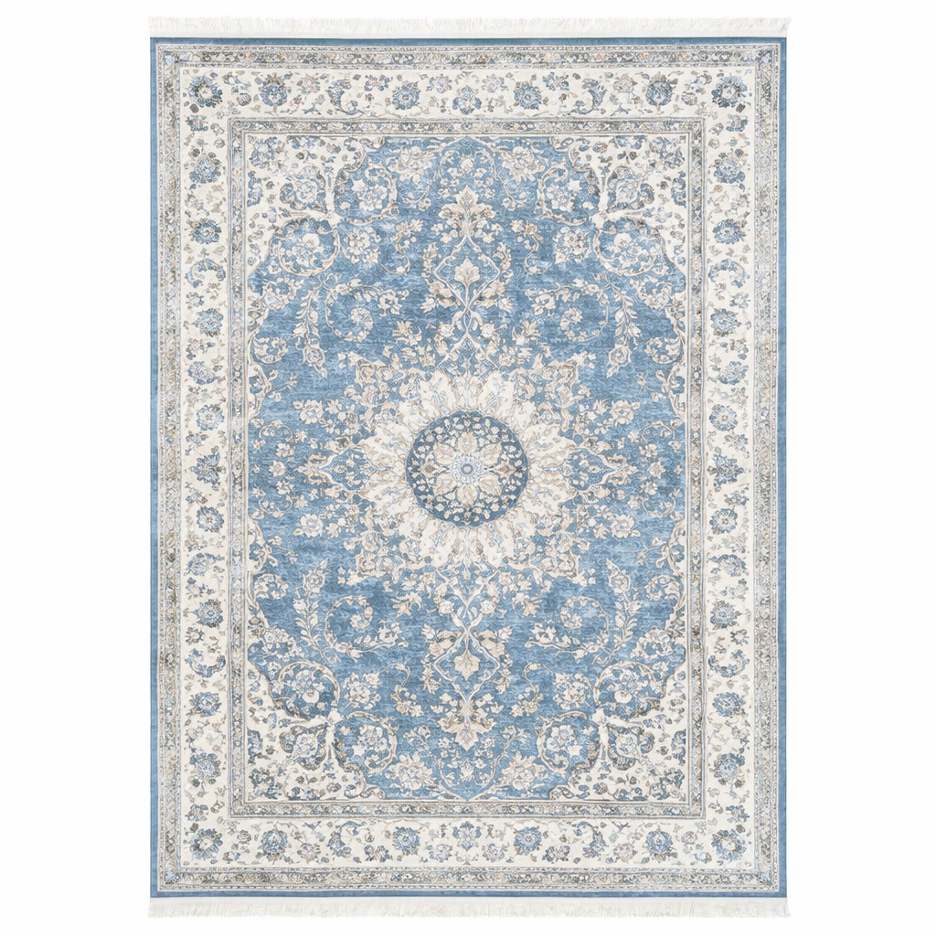 Sapphire Vintage Persian Medallion Washable Area Rug