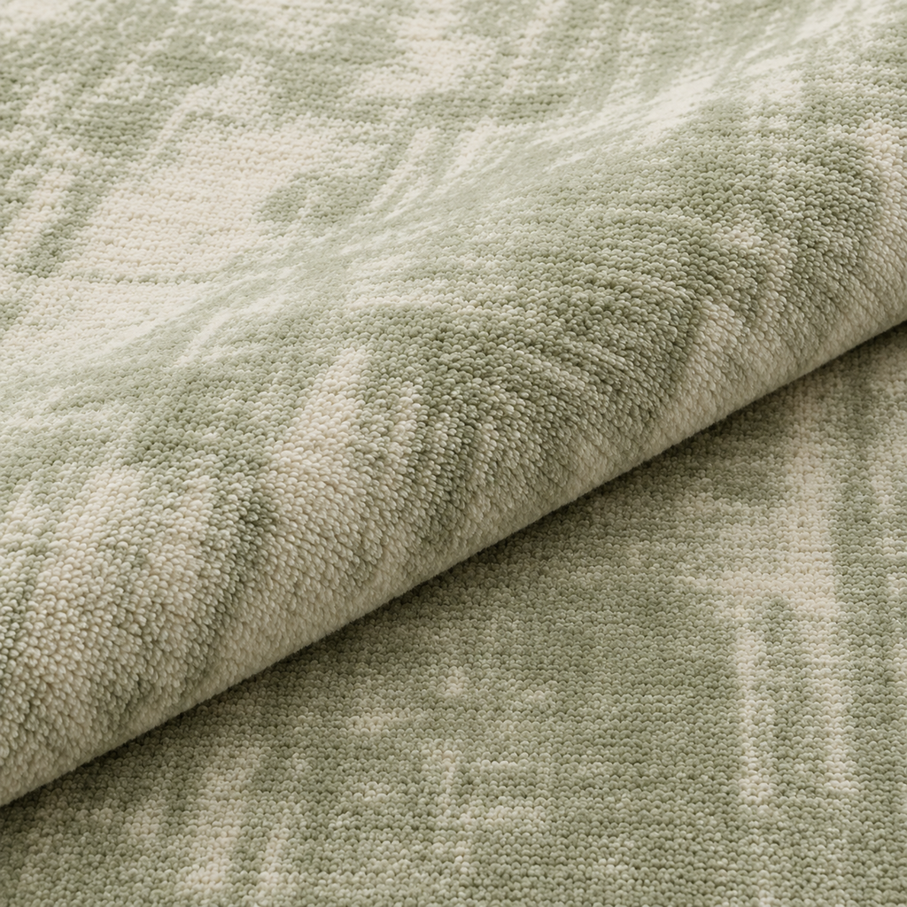 Modern Sage Green Abstract Washable Area Rug for Living Room, Bedroom & Dining Room | Soft Non-Slip Low Pile Carpet