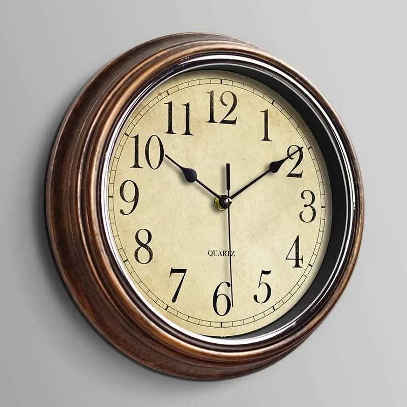 Classic Collection | Wall Clock Decor with Silent Mechanism | 30 cm Brown Finish for Timeless Elegance 0