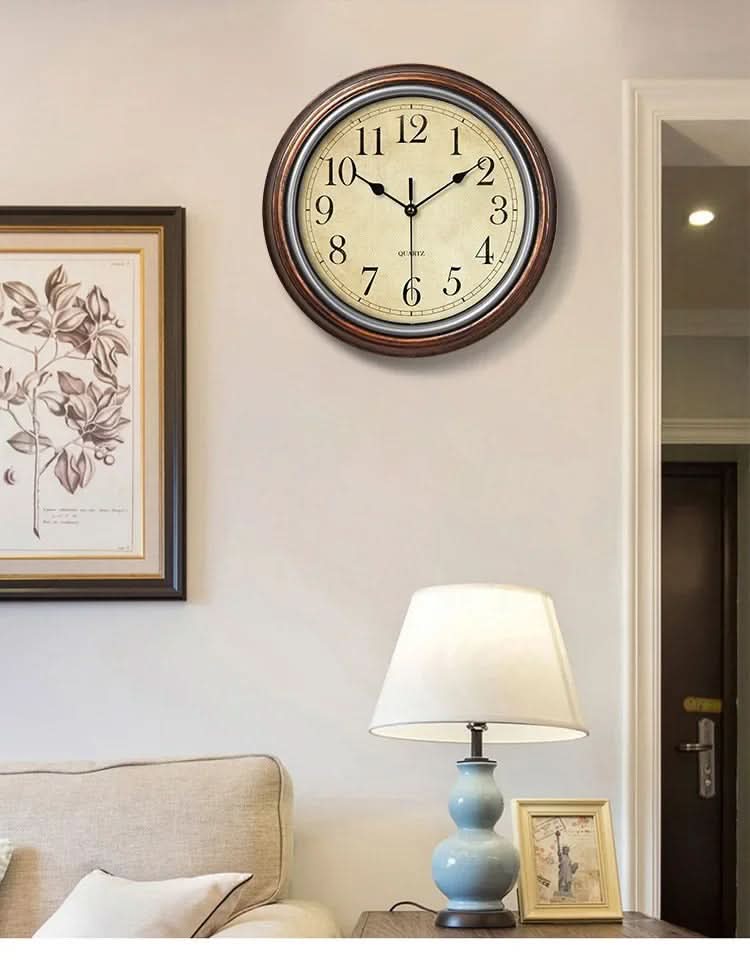 Classic Collection | Wall Clock Decor with Silent Mechanism | 30 cm Brown Finish for Timeless Elegance 1
