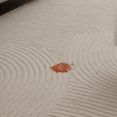 Cream Wave Textured Washable Area Rug | Neutral Modern