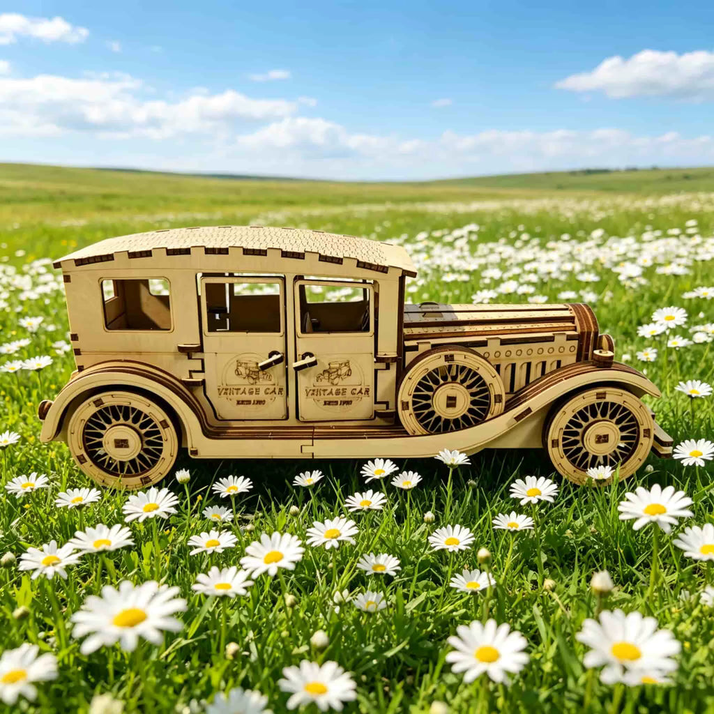 Creative 3D Wooden Puzzle Car with Unique Design | Engaging DIY Experience for Teens and Adults 3