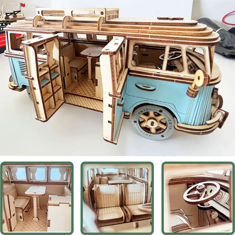 Creative 3D Wooden Puzzle Model with Laser-Cut Design for Imagination Development 0