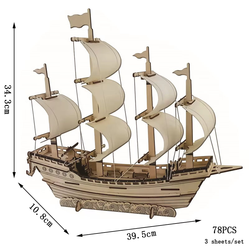 Creative 3D Wooden Puzzle Model with Laser-Cut Design for Imagination Development 21