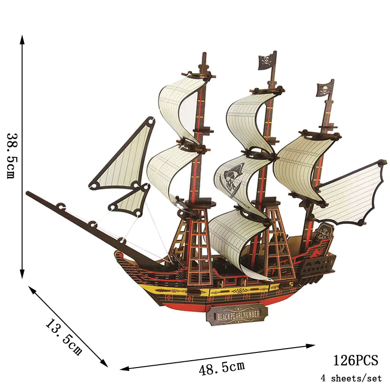 Creative 3D Wooden Puzzle Model with Laser-Cut Design for Imagination Development 34