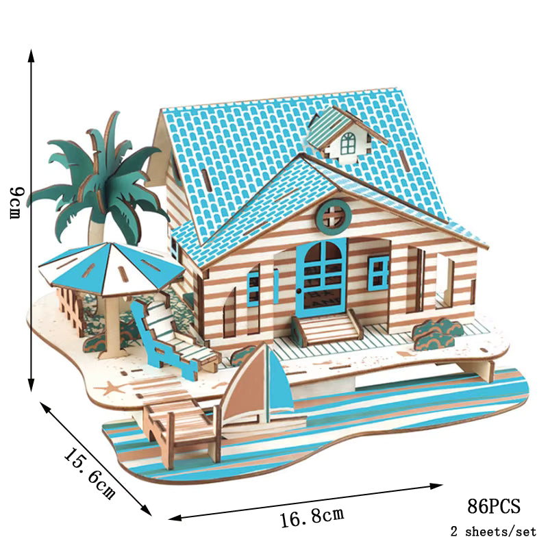 Creative 3D Wooden Puzzle Model with Laser-Cut Design for Imagination Development 6