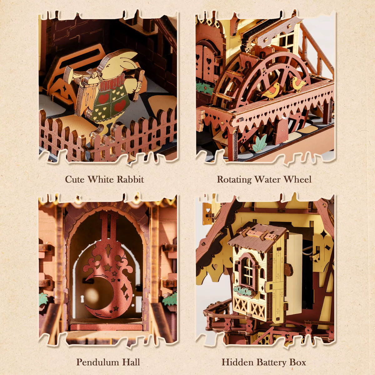 Cuckoo Clock | 3D Wooden Puzzle Kit with LED Lights & Interactive Design | Engaging DIY Craft for Home Decor 4