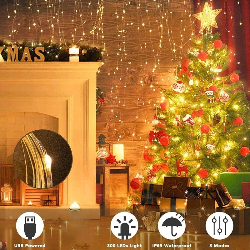 Decorative Fairy Lights | LED Curtain String Lights with 8 Modes & Waterproof Design for Indoor/Outdoor Ambiance 1