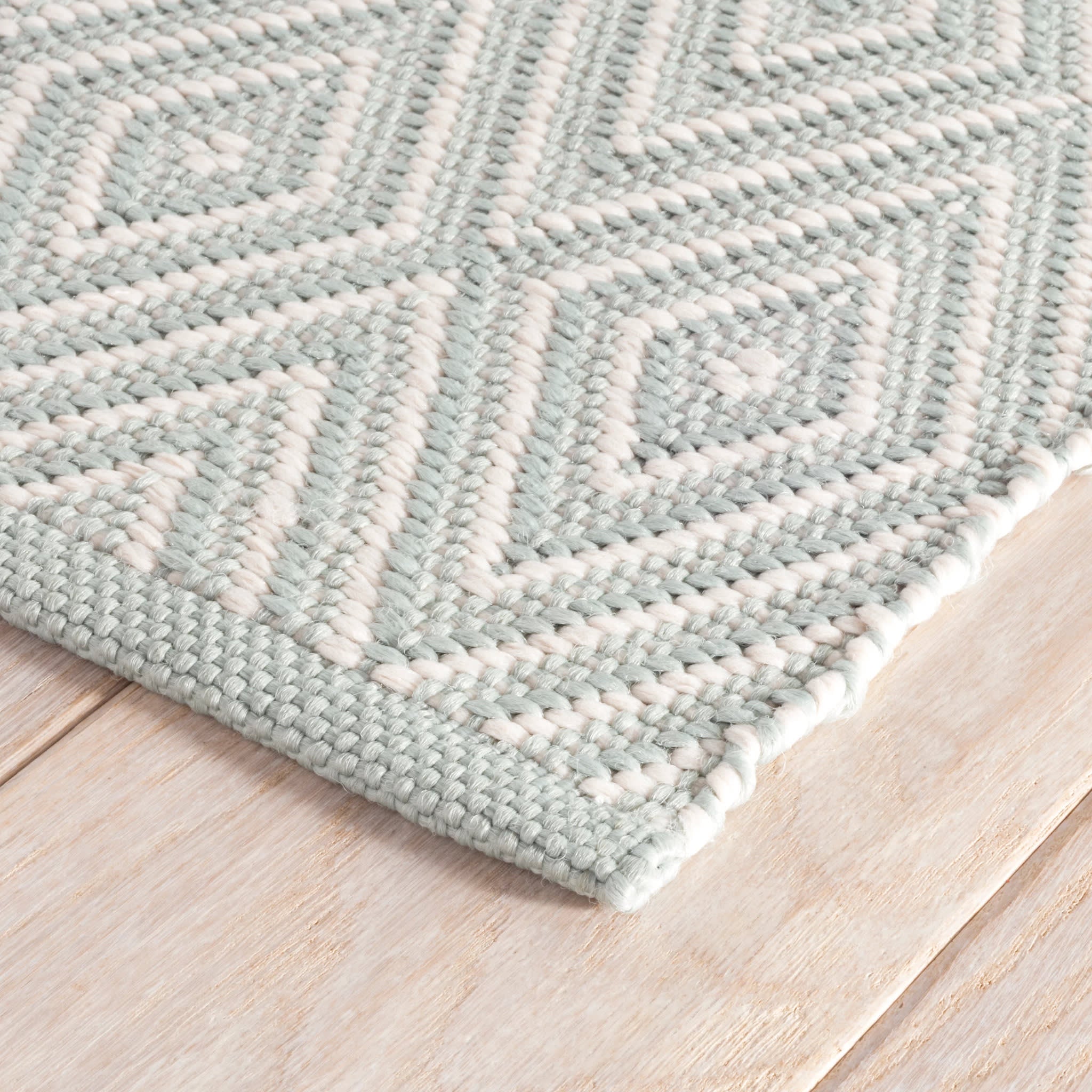Diamond Handwoven Indoor/Outdoor Rug | Light Blue/Ivory 2