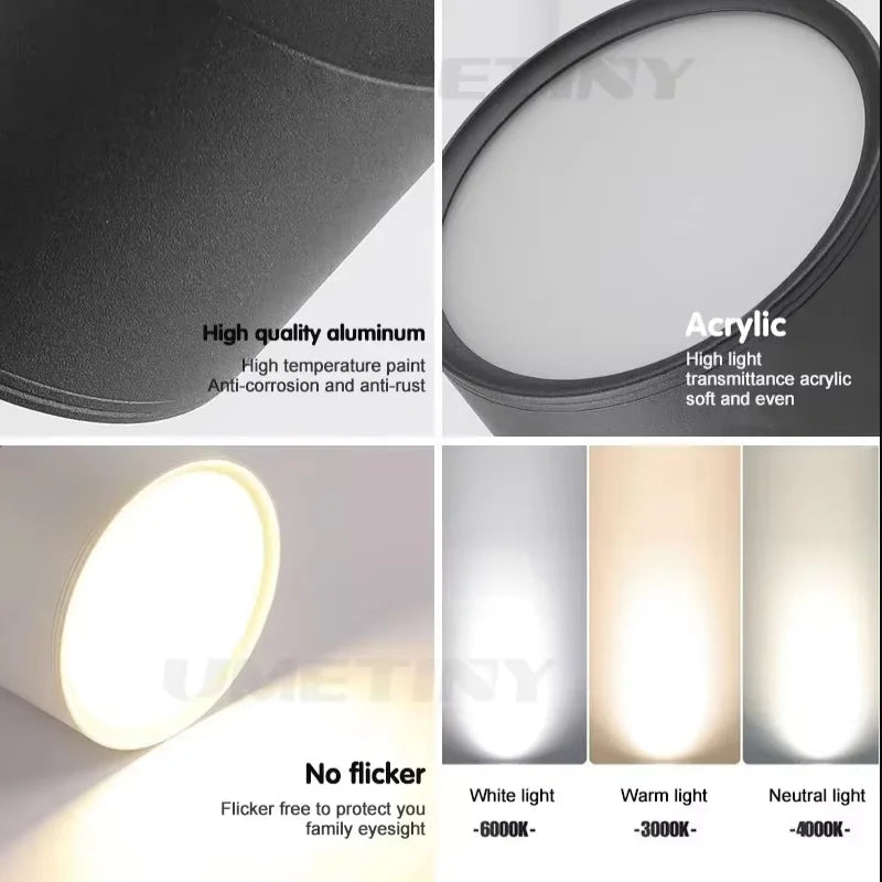 Dimmable LED Ceiling Light Fixture with Adjustable Brightness | Rotating Downlight for Versatile Home Illumination 4