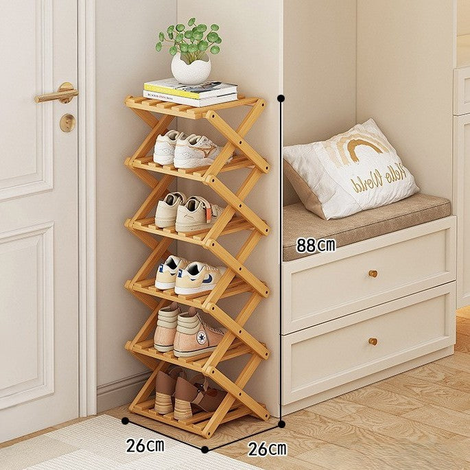 Eco-Friendly Bamboo Tiered Shoe Rack with Foldable Design | Space-Saving Organizer for Versatile Use 10
