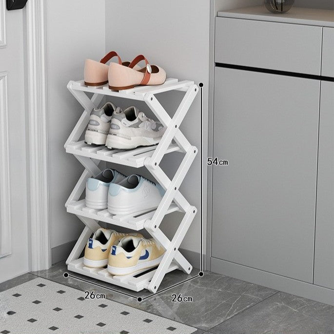 Eco-Friendly Bamboo Tiered Shoe Rack with Foldable Design | Space-Saving Organizer for Versatile Use 11