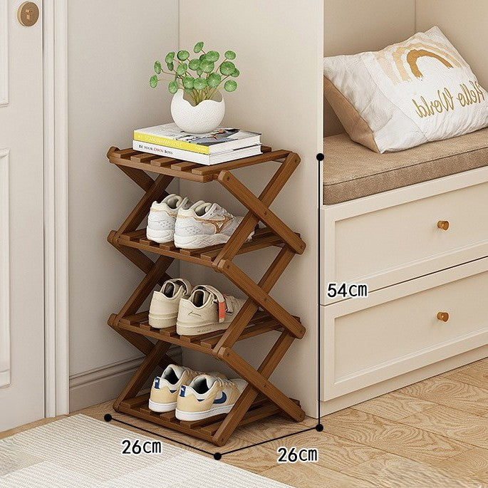 Eco-Friendly Bamboo Tiered Shoe Rack with Foldable Design | Space-Saving Organizer for Versatile Use 12