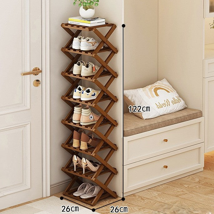 Eco-Friendly Bamboo Tiered Shoe Rack with Foldable Design | Space-Saving Organizer for Versatile Use 13