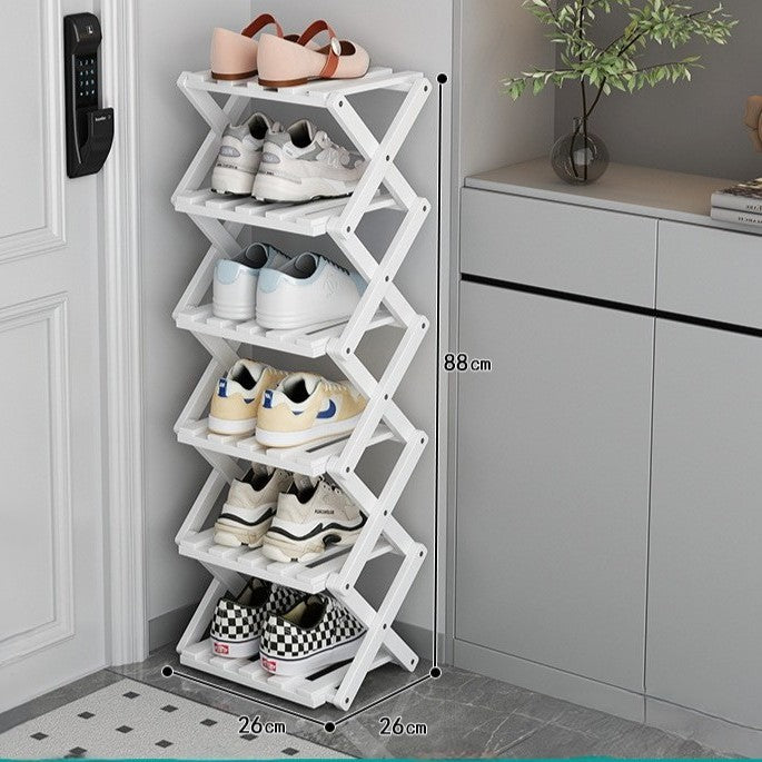 Eco-Friendly Bamboo Tiered Shoe Rack with Foldable Design | Space-Saving Organizer for Versatile Use 15