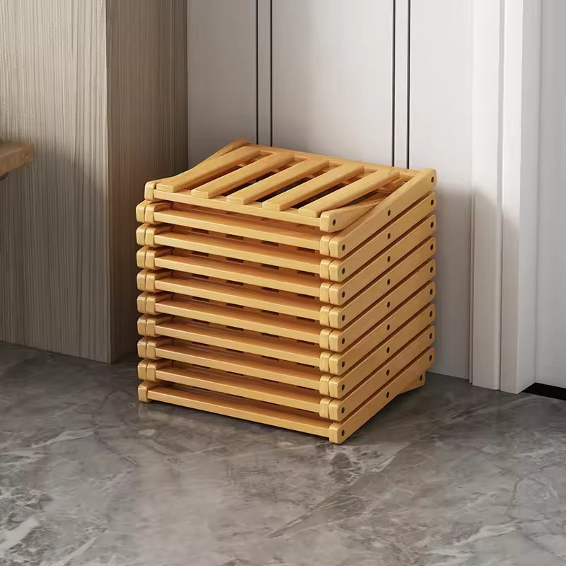 Eco-Friendly Bamboo Tiered Shoe Rack with Foldable Design | Space-Saving Organizer for Versatile Use 4