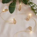 Elegant Gold Leaf String Lights with Timer & Warm White LED Glow for Cozy Christmas Decor 0