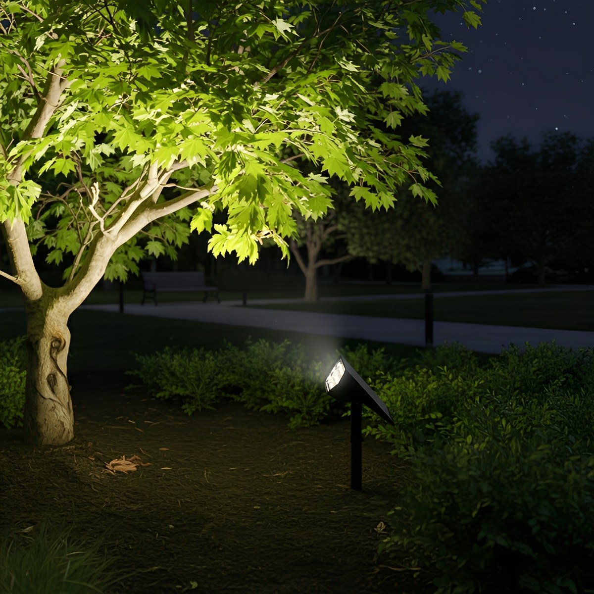 Elegant Solar Landscape Spotlight with Adjustable Head | Versatile Outdoor Lights for Gardens and Pathways 4