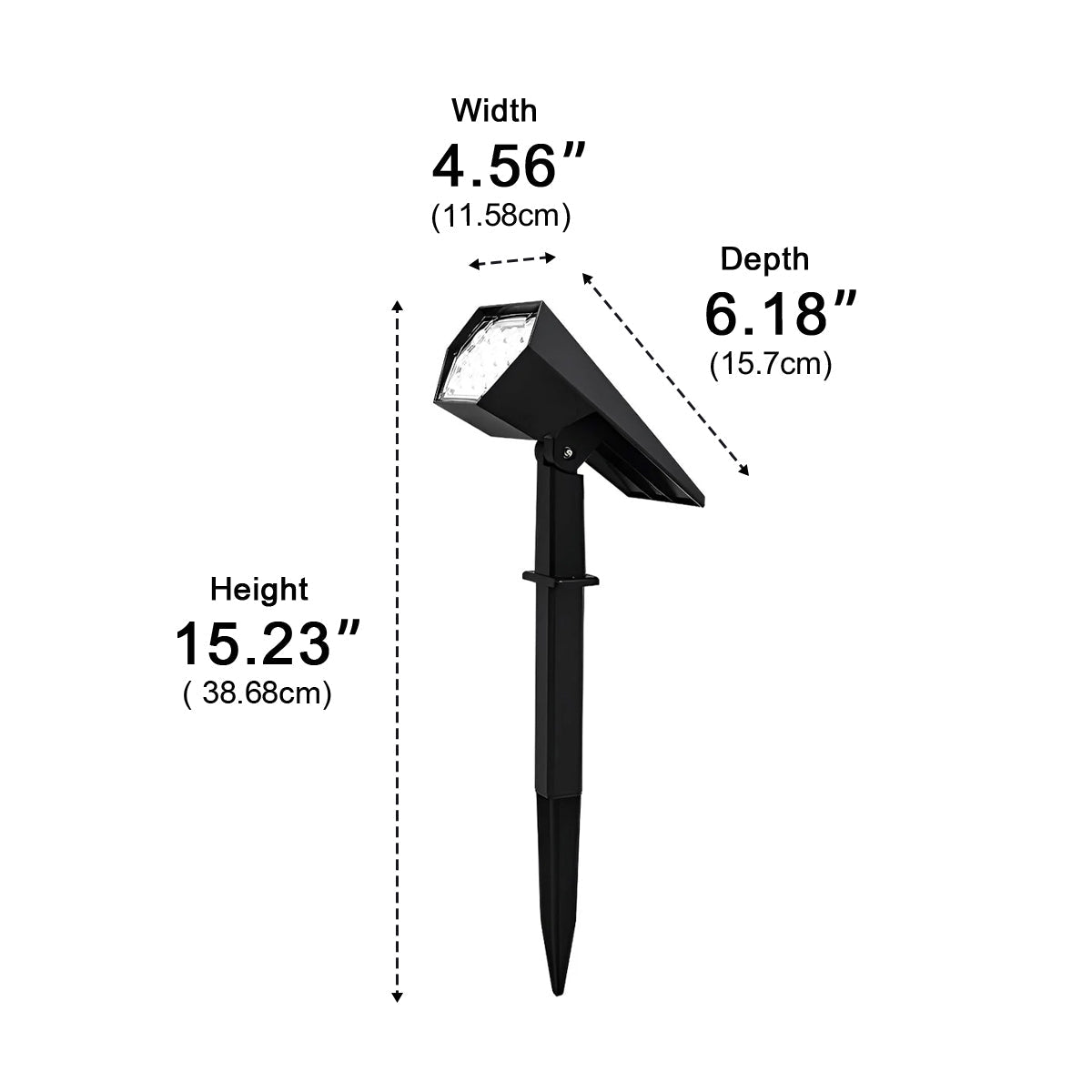 Elegant Solar Landscape Spotlight with Adjustable Head | Versatile Outdoor Lights for Gardens and Pathways 8