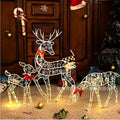 Festive Charm | Christmas Reindeer Sleigh Light Display with 240 LEDs | Enchanting Holiday Decor for Magical Atmosphere 0