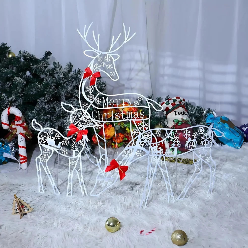 Festive Charm | Christmas Reindeer Sleigh Light Display with 240 LEDs | Enchanting Holiday Decor for Magical Atmosphere 2