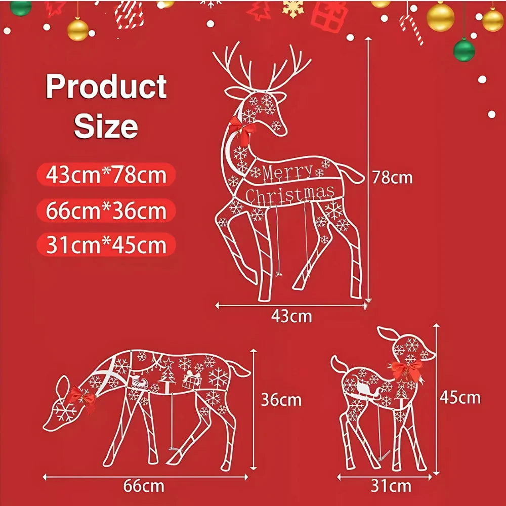Festive Charm | Christmas Reindeer Sleigh Light Display with 240 LEDs | Enchanting Holiday Decor for Magical Atmosphere 7