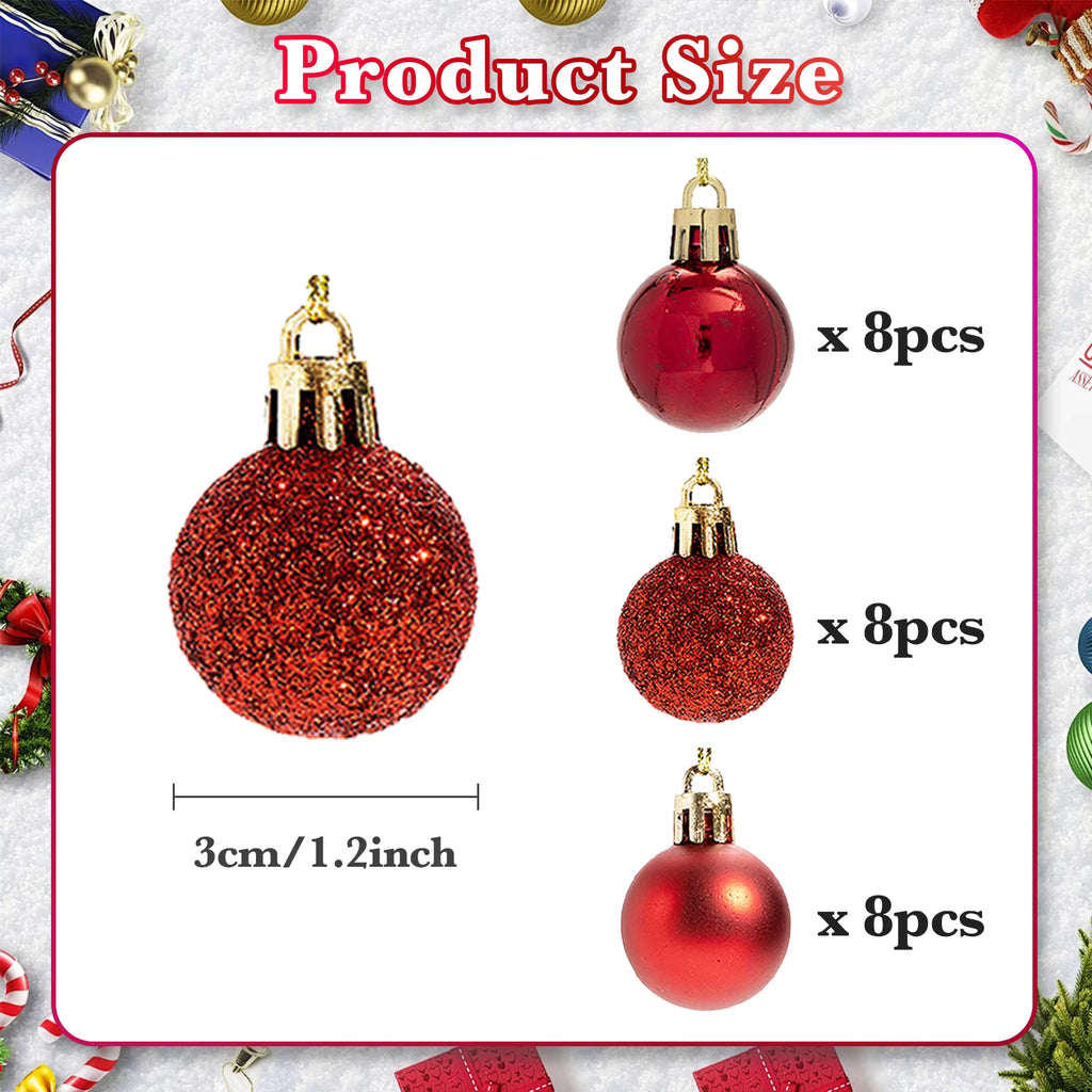 Festive Decor | 24pcs Christmas Ornaments with Shiny Finish | Elegant Christmas Tree Decorations for Holiday Celebrations 3