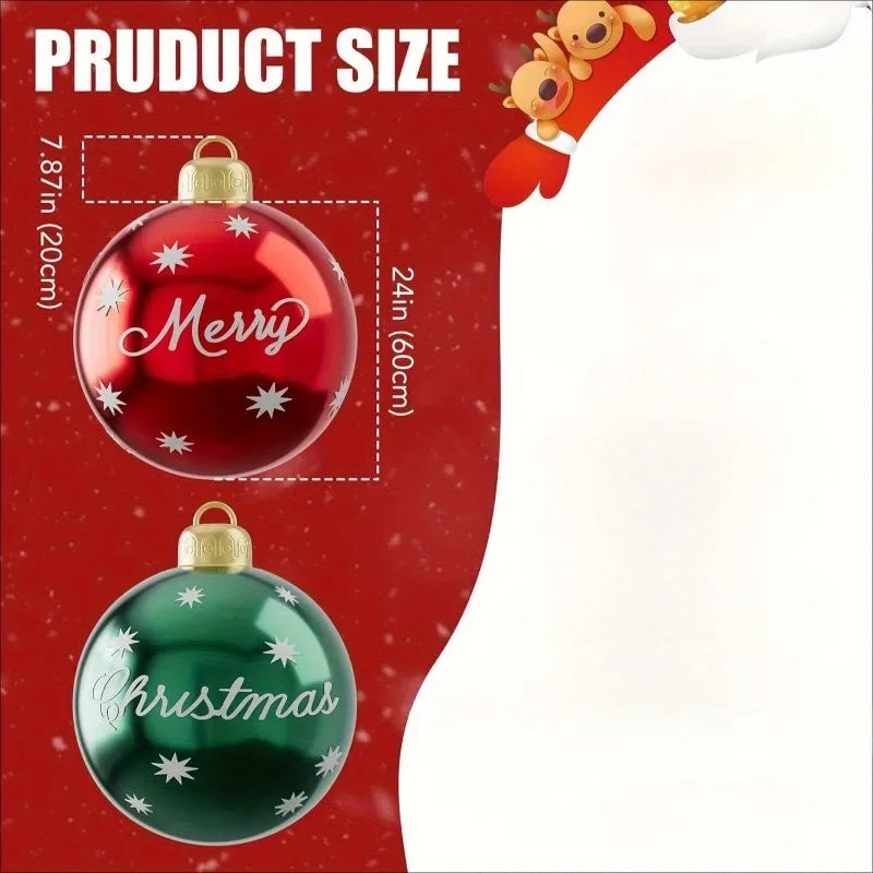 Festive Decor | Outdoor Christmas Decorations Inflatable Balls Set with 60cm Size | Vibrant PVC Ornaments for Holiday Celebrations 4