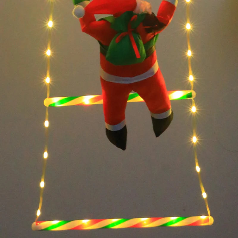 Festive Decor | Outdoor String Lights in Santa Claus Ladder Shape with 8 Flashing Modes | Durable PVC for Holiday Ambiance 5