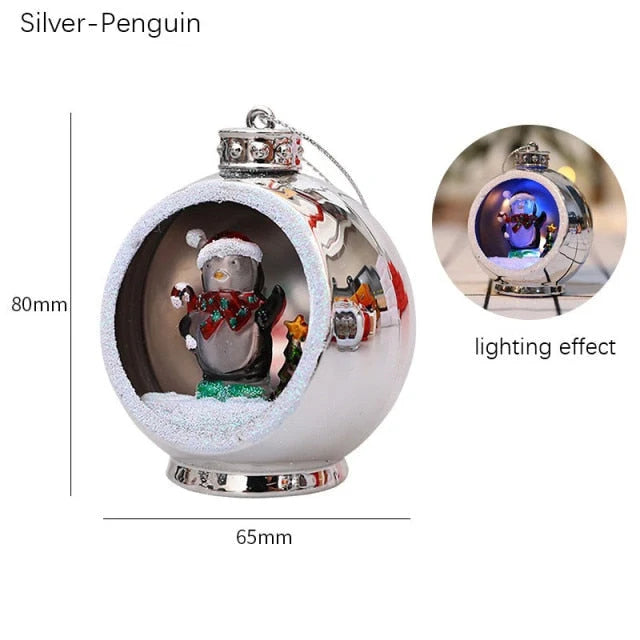Festive Glow | LED Christmas Hollow Ball Ornament with Colorful Lights | Perfect Holiday Decor for Your Tree 0