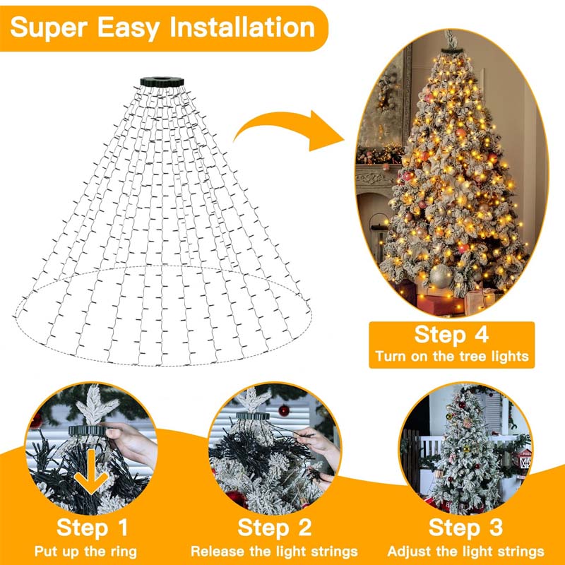 Festive Glow | LED Christmas Tree Lights with 8 Modes & Timer Function | Waterproof Design for Stunning Holiday Decor 3