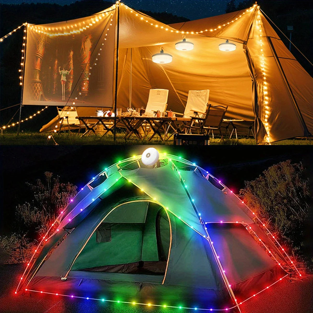 Festive Glow | USB Rechargeable Outdoor String Lights with Color Modes | Party & Patio Decor for Vibrant Celebrations 1