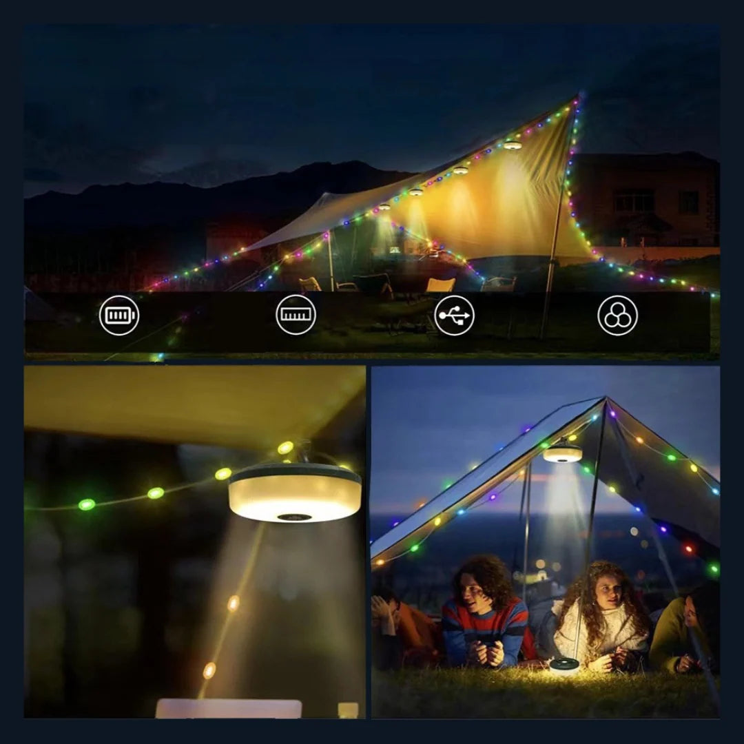 Festive Glow | USB Rechargeable Outdoor String Lights with Color Modes | Party & Patio Decor for Vibrant Celebrations 3