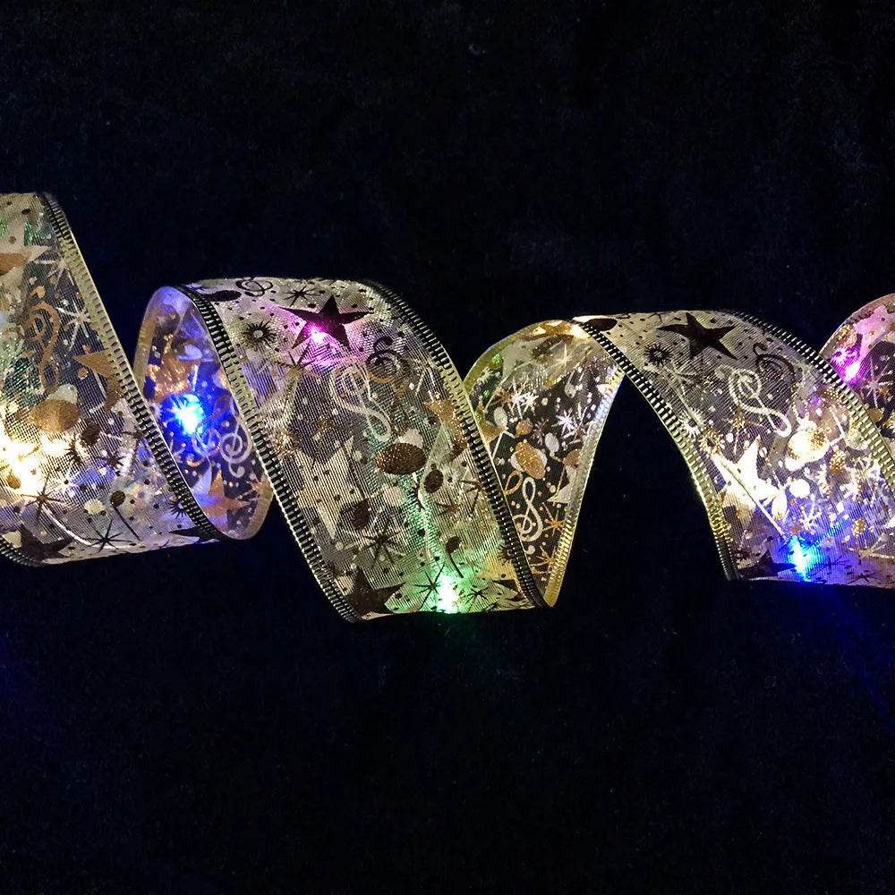 Festive LED String Lights | Double-Layer Ribbon Design for Holiday Cheer | Perfect Party Lights for Any Occasion 0