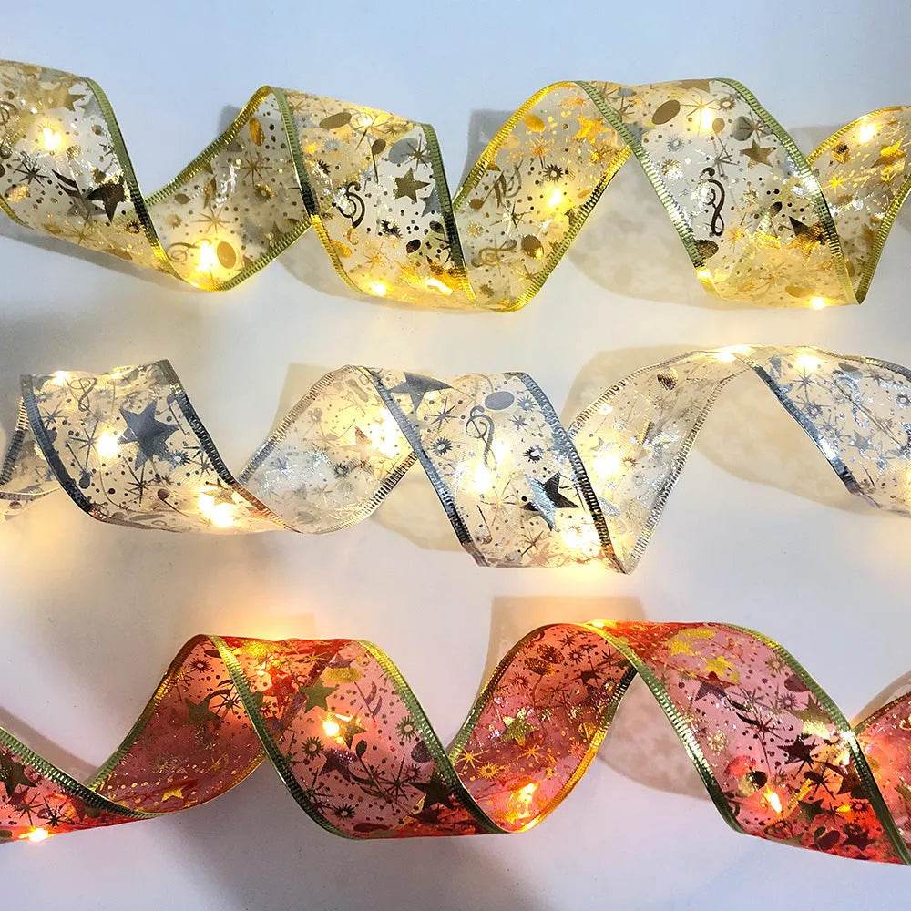 Festive LED String Lights | Double-Layer Ribbon Design for Holiday Cheer | Perfect Party Lights for Any Occasion 4