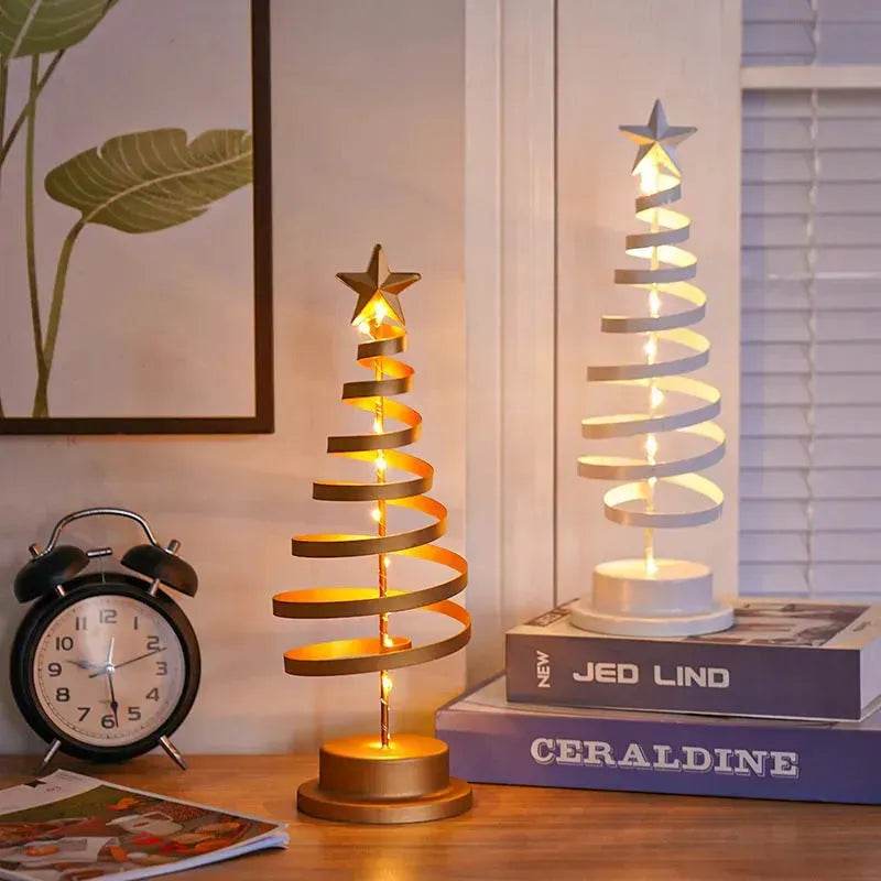 Festive Spiral LED Christmas Tree Decoration | Unique Metal Design for Warm Holiday Ambiance 2