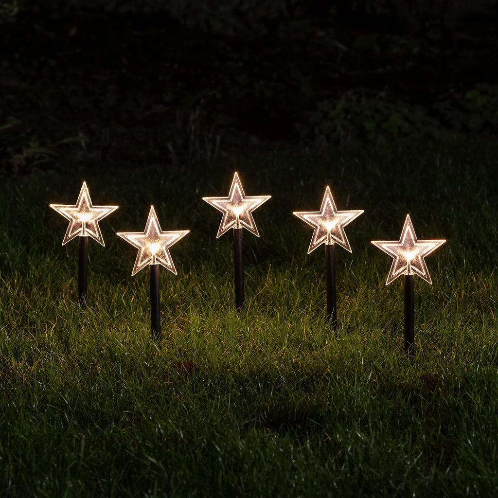 Festive Star Garden Lights | Outdoor Stake Lights with Warm White LEDs | Weatherproof Design for Magical Holiday Decor 0