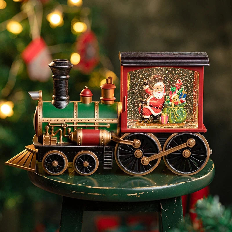 Festive Train | Music Box with Spinning Glitter Lantern & 8 Christmas Songs | Enchanting Holiday Decor for Magical Celebrations 0