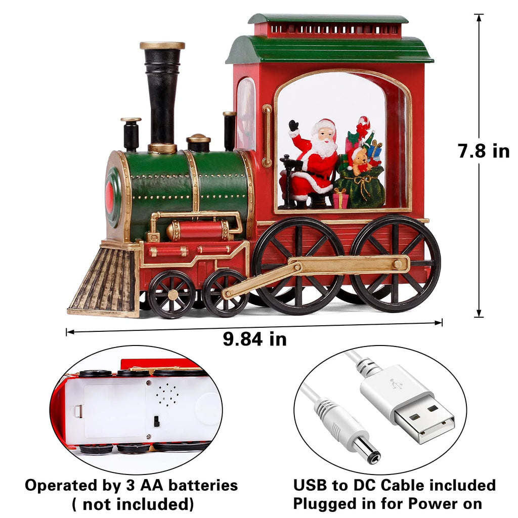 Festive Train | Music Box with Spinning Glitter Lantern & 8 Christmas Songs | Enchanting Holiday Decor for Magical Celebrations 5