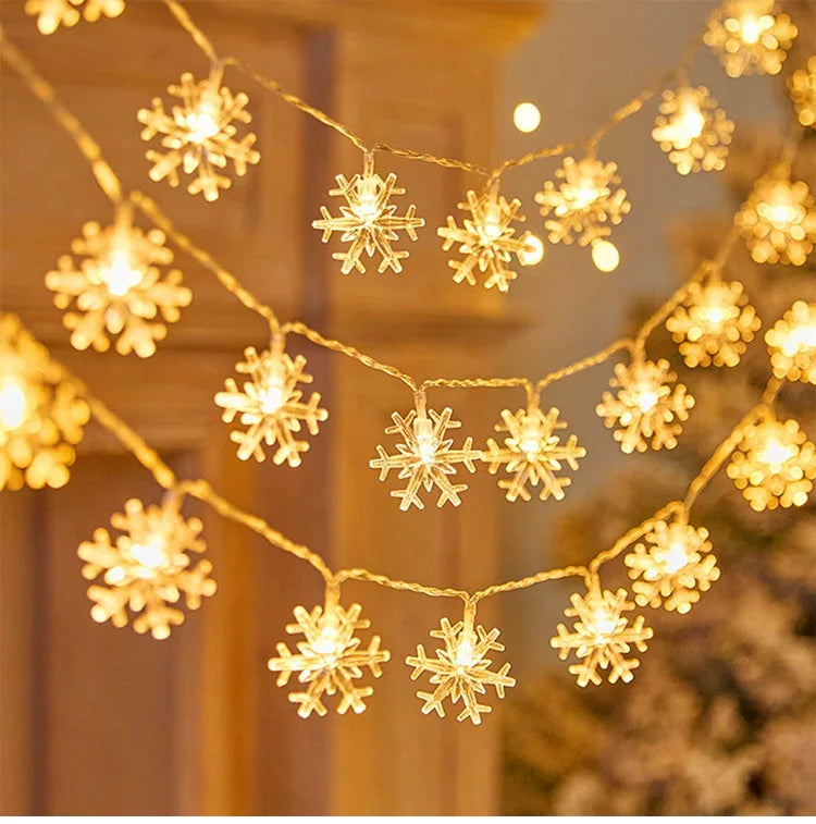 FrostGlow | LED String Lights with Snowflake & Tree Design | Warm White & Colorful for Festive Ambiance 10