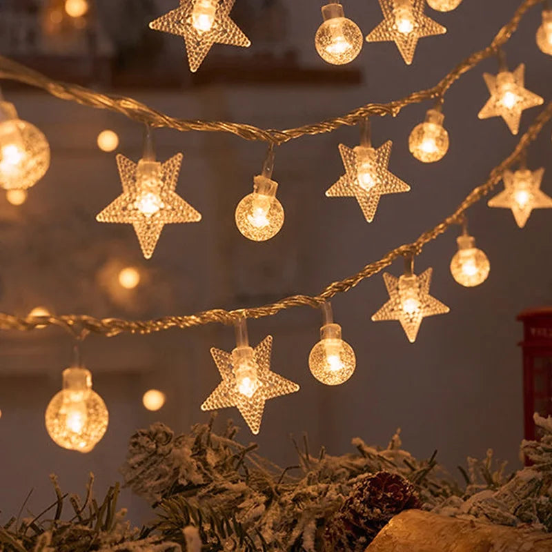 FrostGlow | LED String Lights with Snowflake & Tree Design | Warm White & Colorful for Festive Ambiance 11