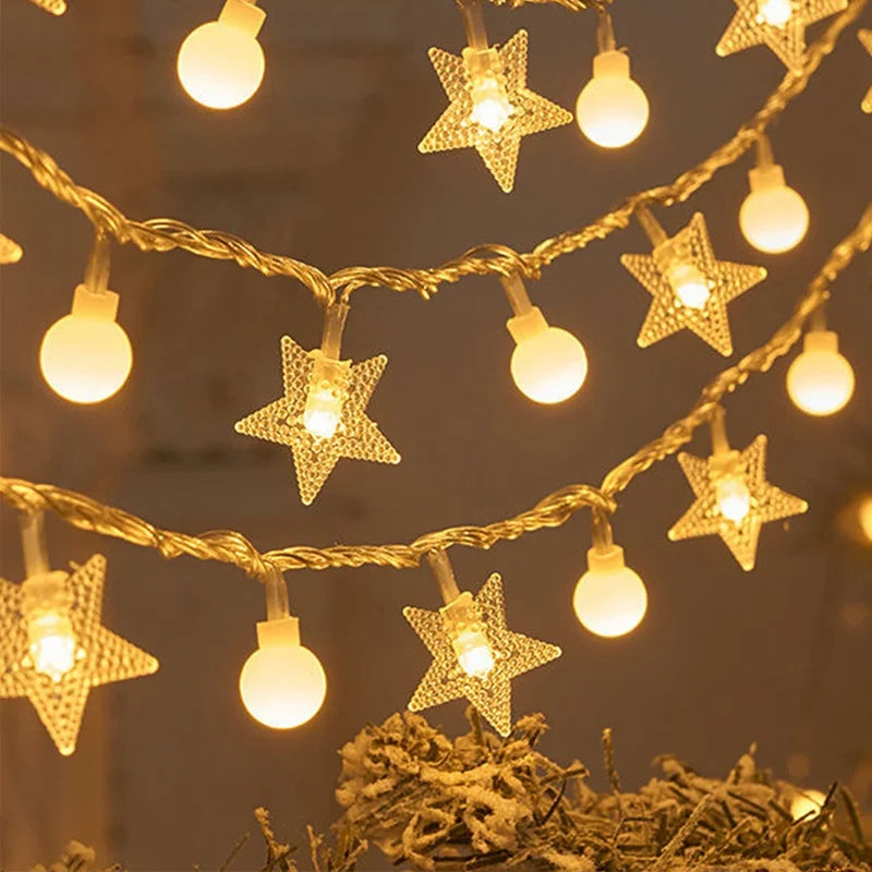 FrostGlow | LED String Lights with Snowflake & Tree Design | Warm White & Colorful for Festive Ambiance 9